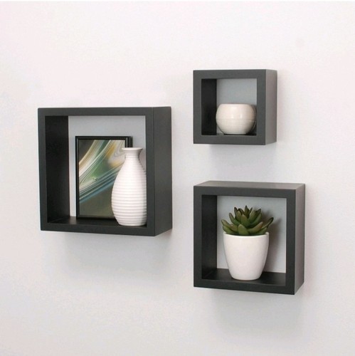 Piece floating cube shelves - floating,