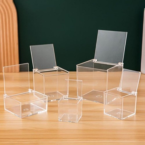 With lids clear cube box - with,